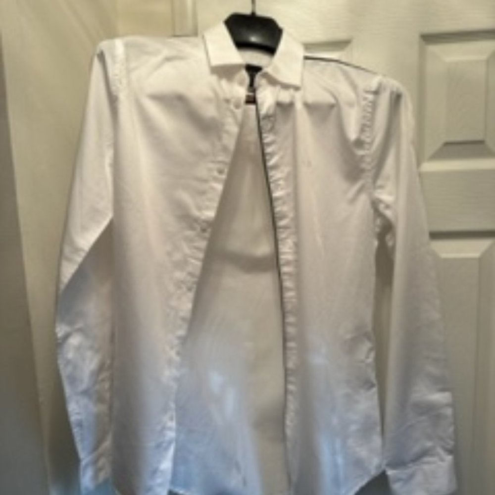 Armani Exchange Men's White Tuxedo Shirt Size S